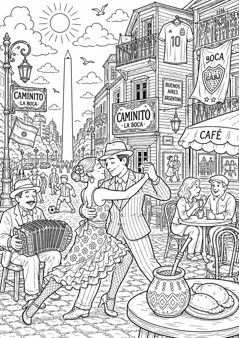 Argentina Para Colorear dibujo para colorear