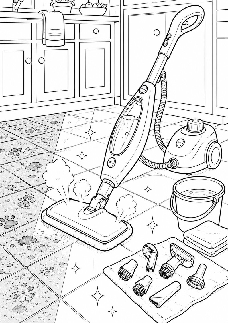 Aspiradora De Vapor Para Colorear dibujo para colorear