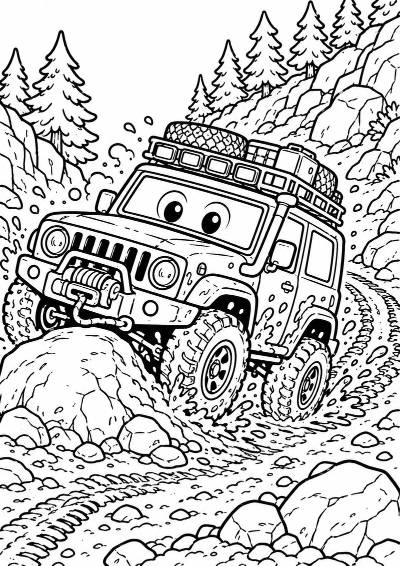 Aventura Offroad Para Colorear dibujo para colorear