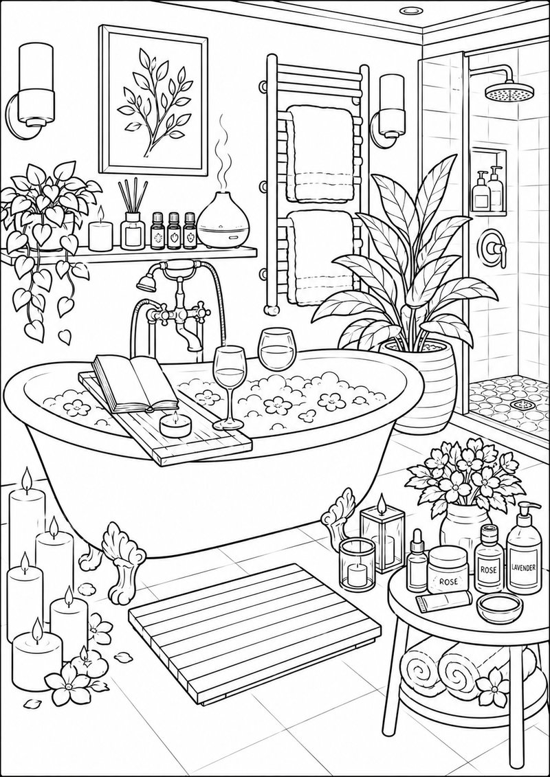 Baño 2 Para Colorear dibujo para colorear