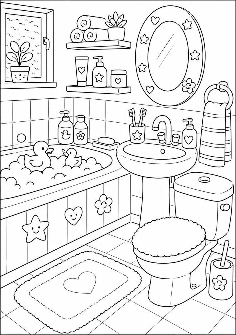 Baño Para Colorear dibujo para colorear