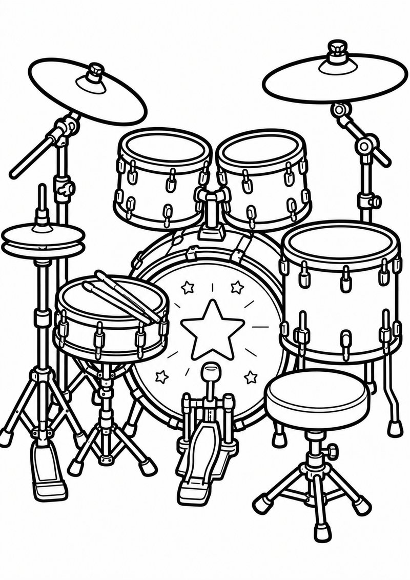 Batería 2 Para Colorear dibujo para colorear