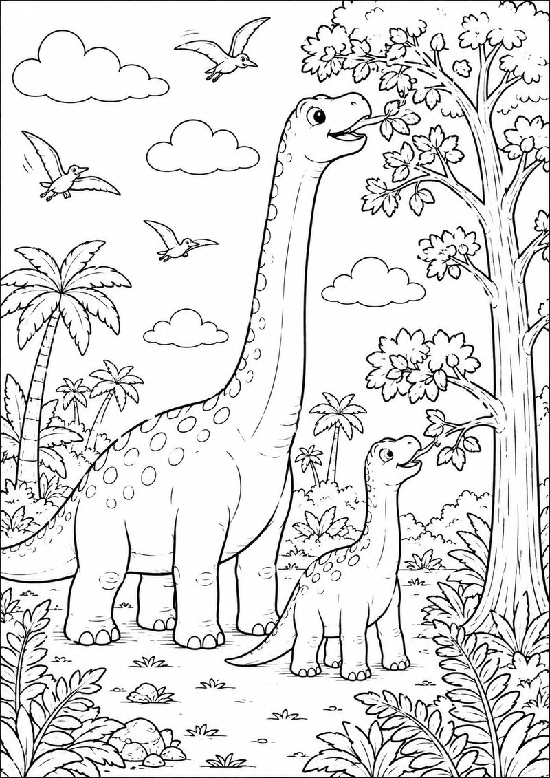 Braquiosaurio Para Colorear dibujo para colorear