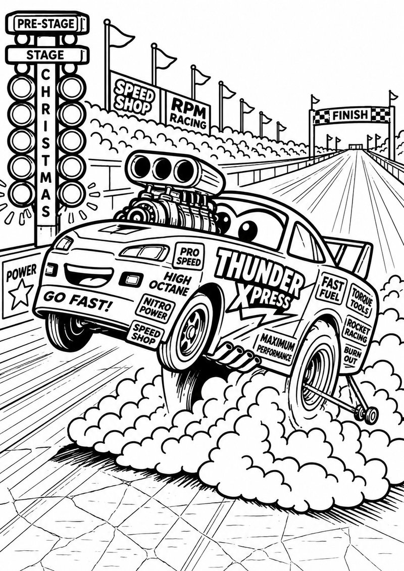 Carrera De Drag Para Colorear dibujo para colorear