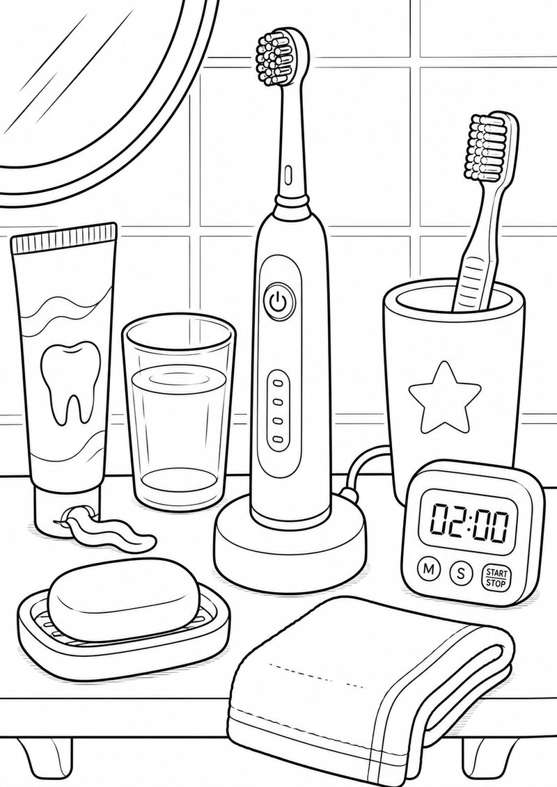 Cepillo De Dientes Eléctrico Para Colorear dibujo para colorear