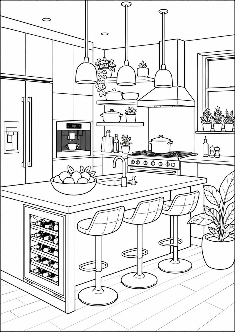Cocina 3 Para Colorear dibujo para colorear
