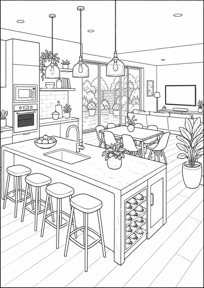 Cocina 4 Para Colorear dibujo para colorear