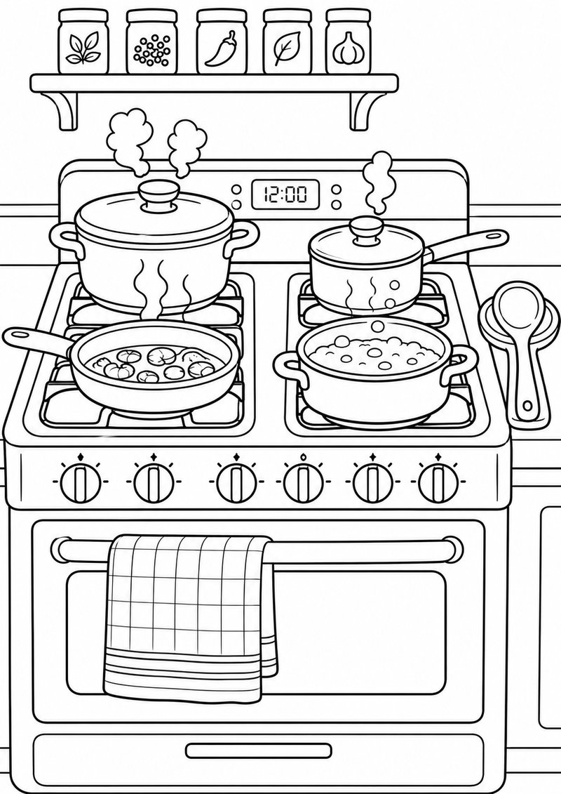 Cocina Para Colorear dibujo para colorear