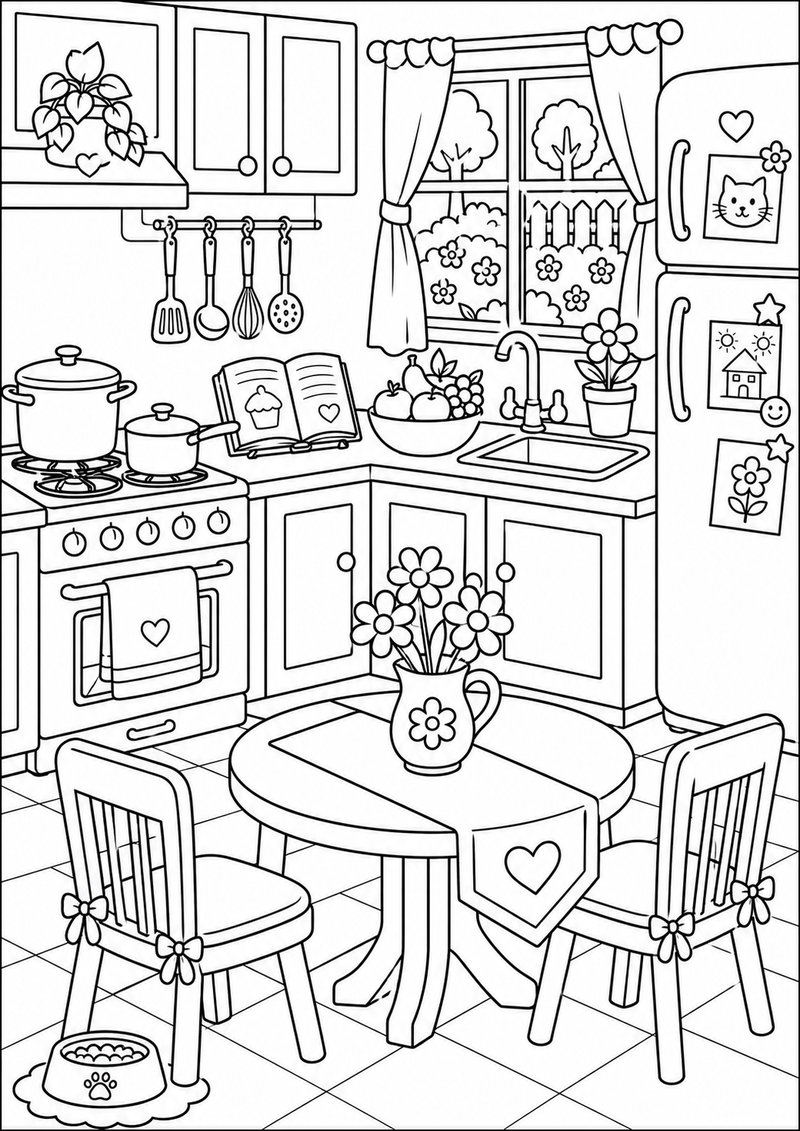 Cocina Para Colorear dibujo para colorear