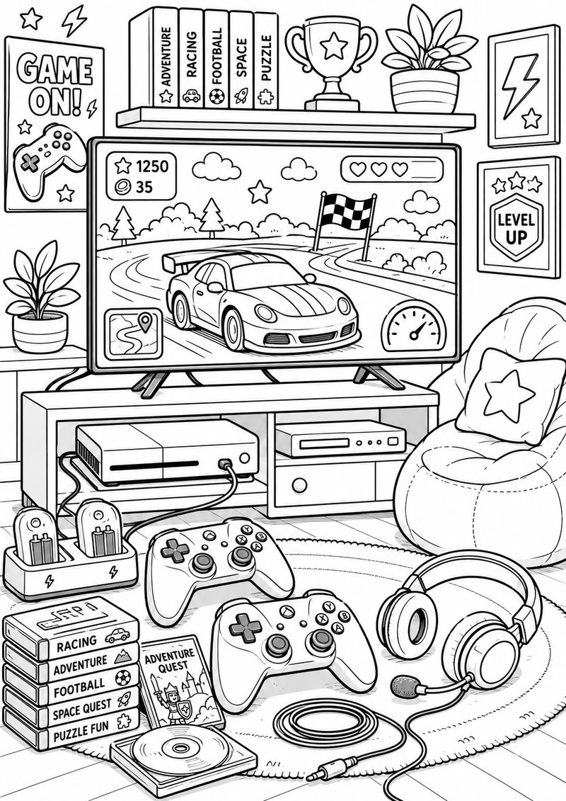 Consola De Videojuegos Para Colorear dibujo para colorear