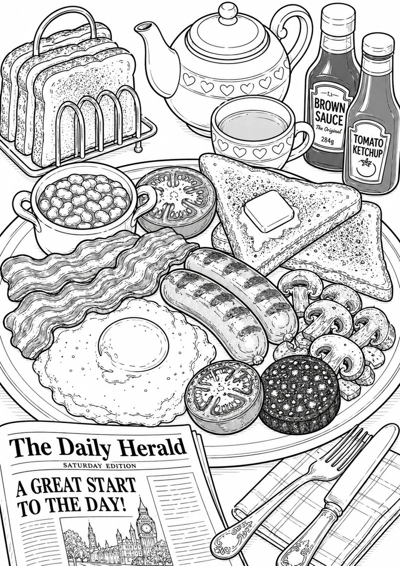 Desayuno Para Colorear dibujo para colorear