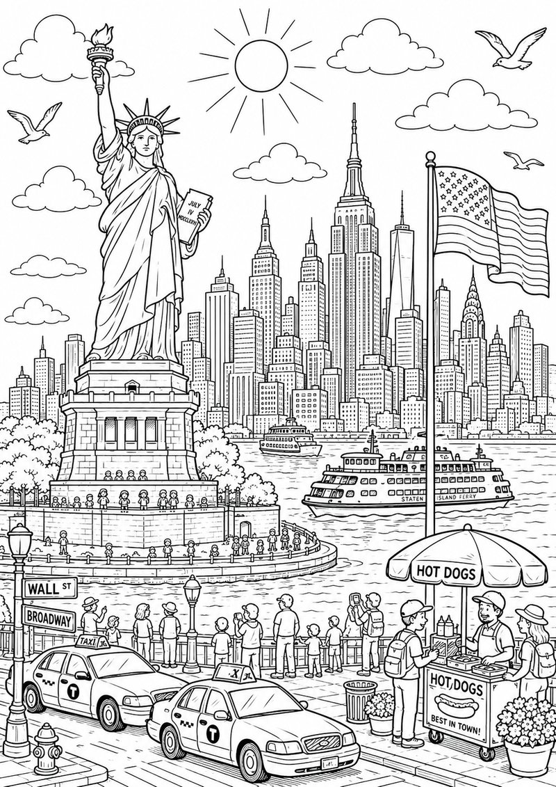 Estados Unidos Para Colorear dibujo para colorear