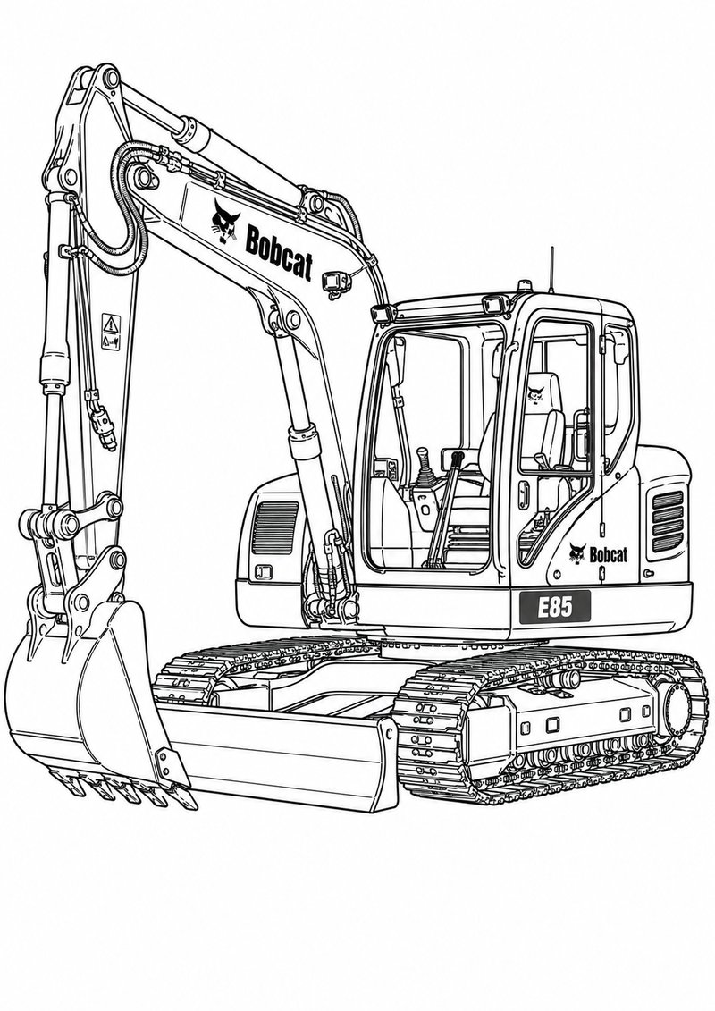 Excavadora Bobcat E85 Para Colorear dibujo para colorear