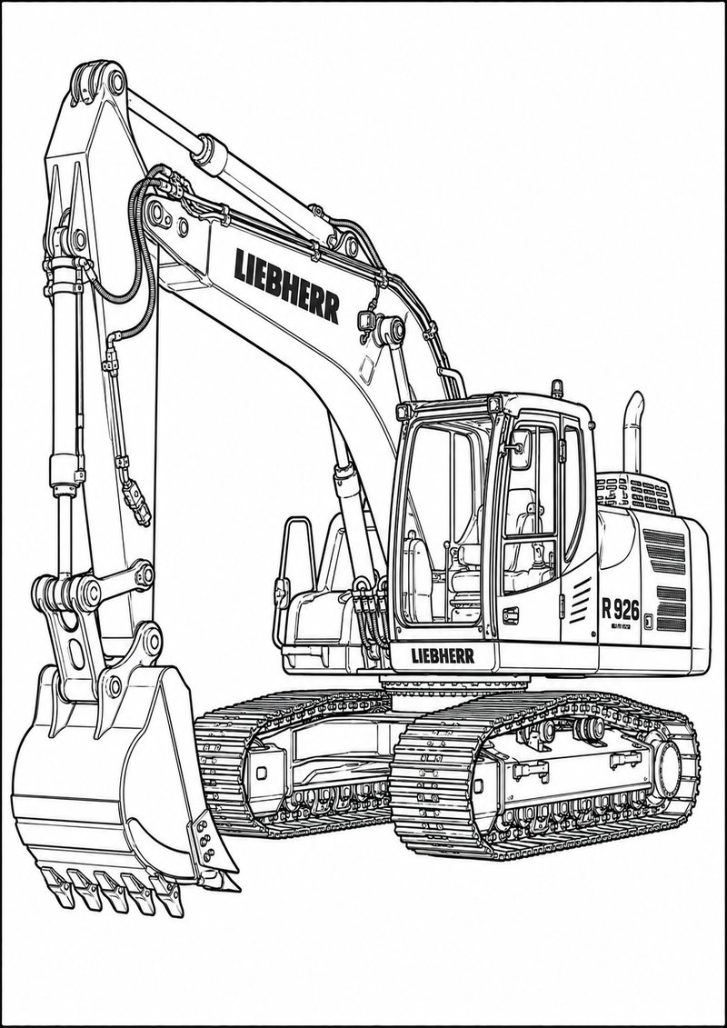 Excavadora Liebherr R 926 Para Colorear dibujo para colorear