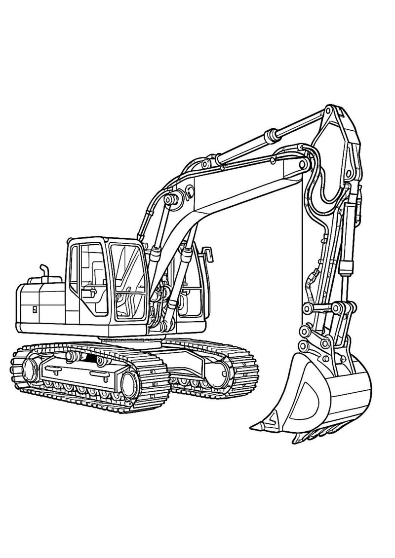 Excavadoras Para Colorear 4 dibujo para colorear