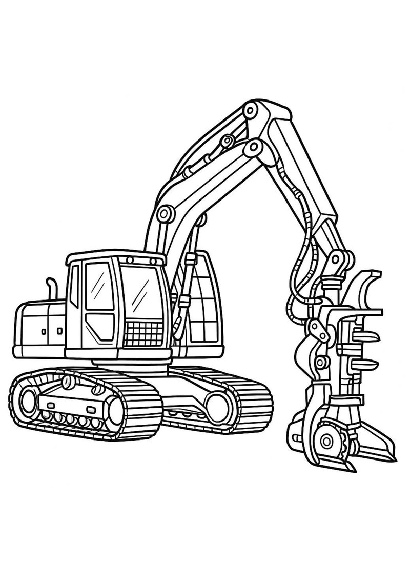 Excavadoras Para Colorear 5 dibujo para colorear