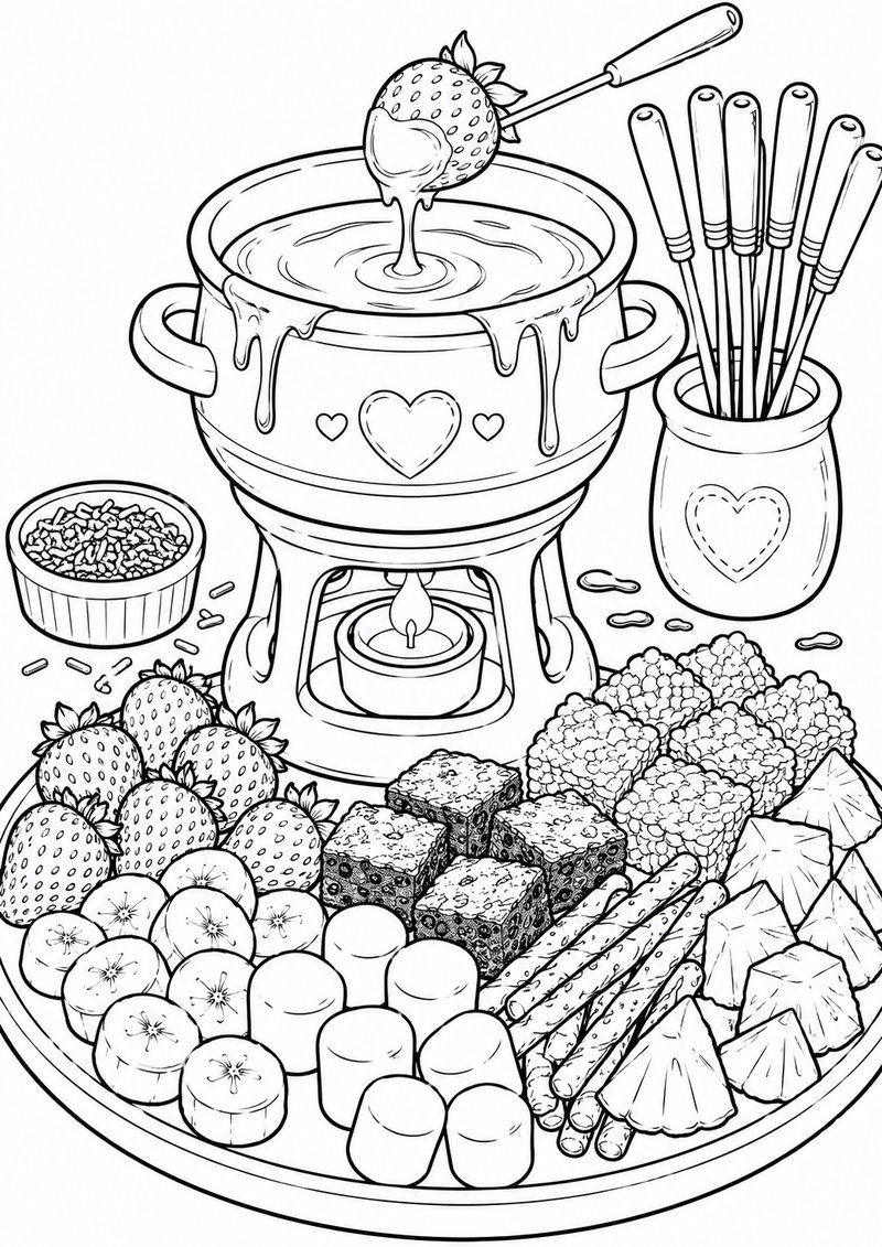 Fondue Para Colorear dibujo para colorear