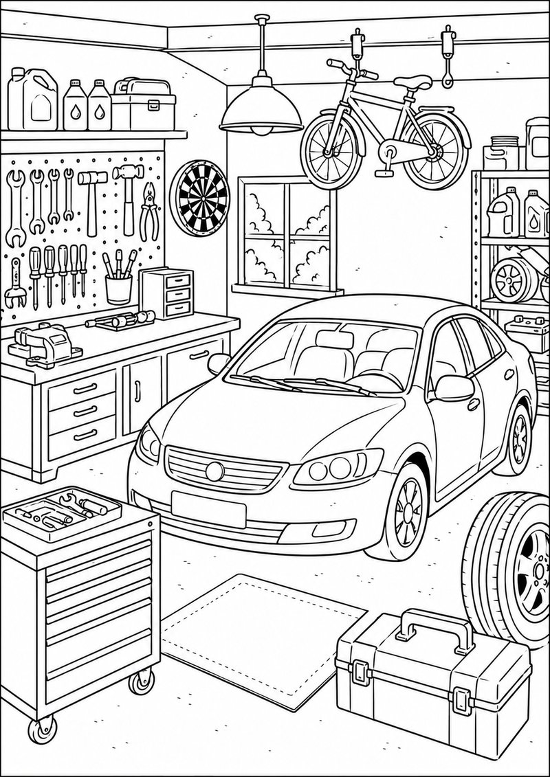 Garaje Para Colorear dibujo para colorear