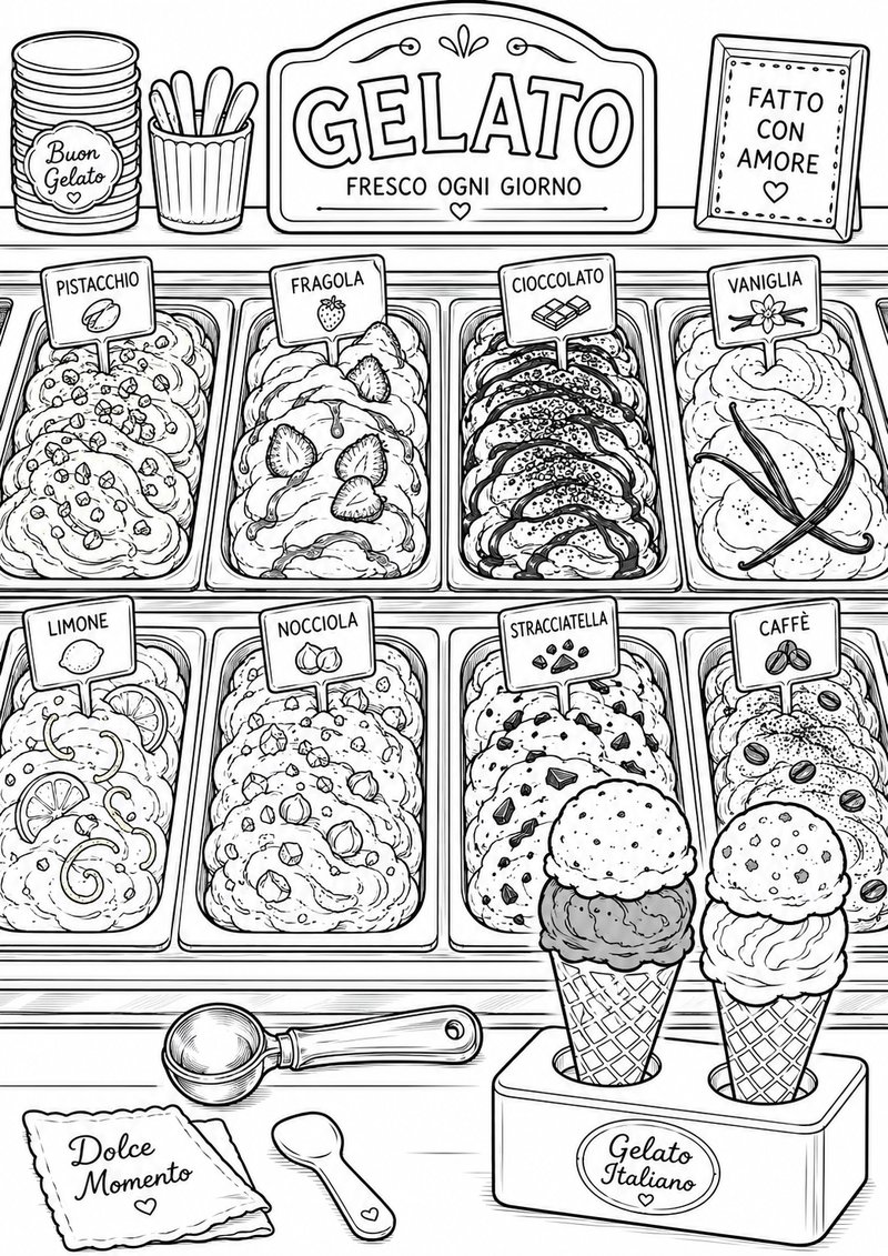 Gelato Para Colorear dibujo para colorear
