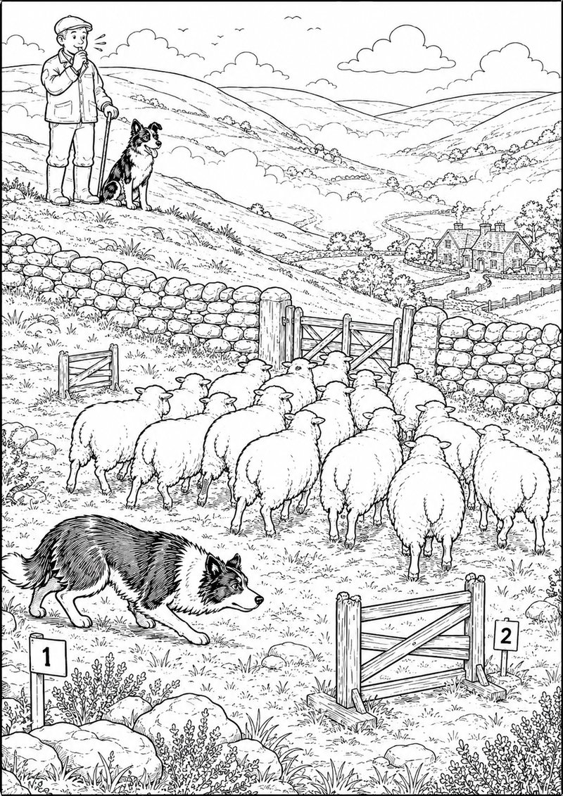 Granja Para Colorear Cría De Ovejas dibujo para colorear