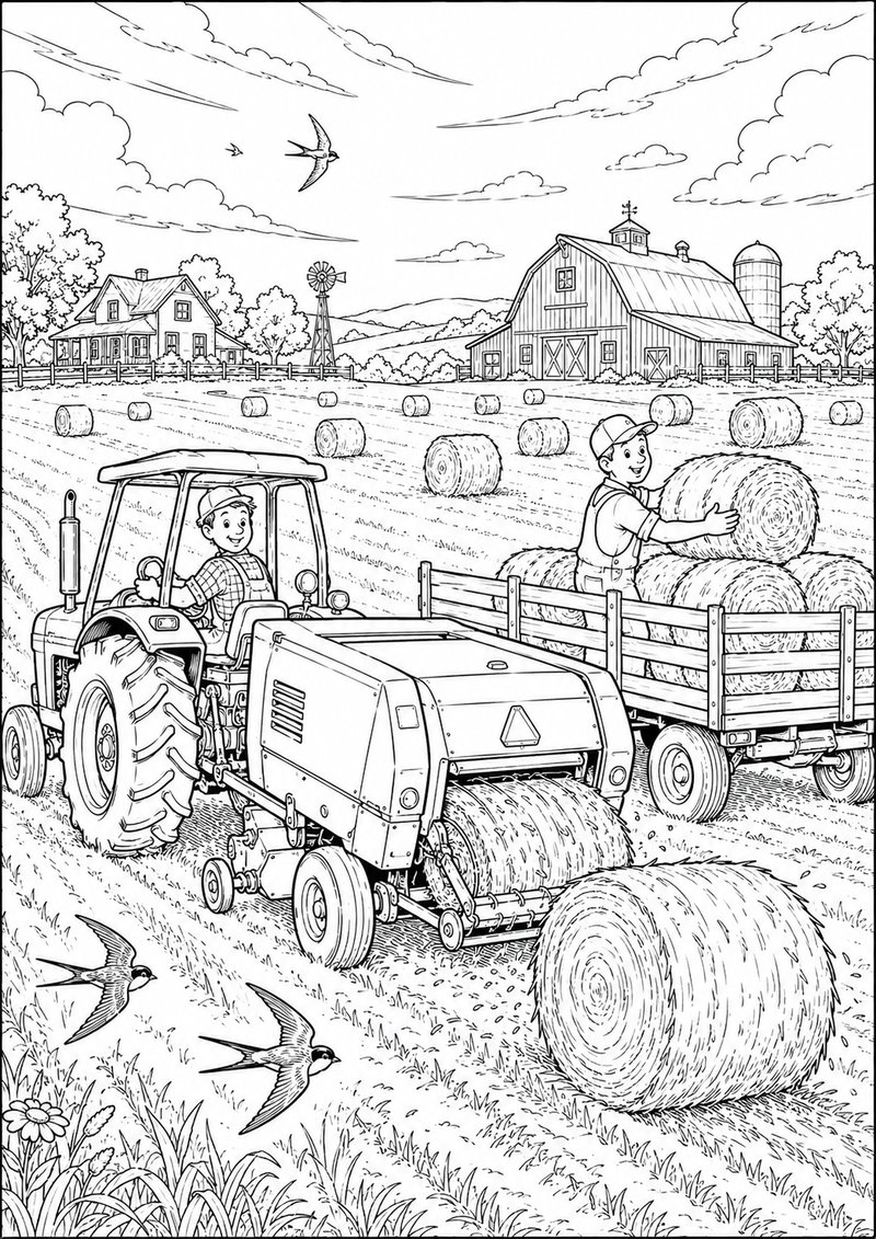 Granja Para Colorear Empacado dibujo para colorear
