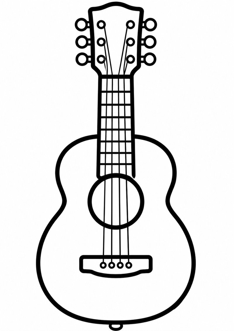 Guitarra 2 Para Colorear dibujo para colorear