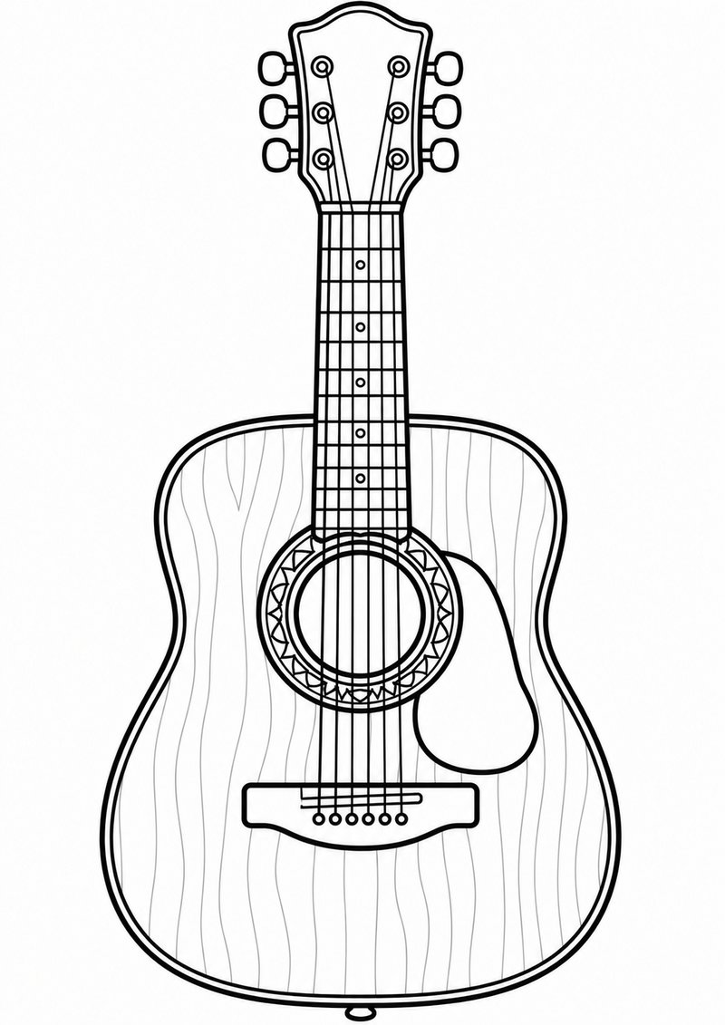 Guitarra 3 Para Colorear dibujo para colorear