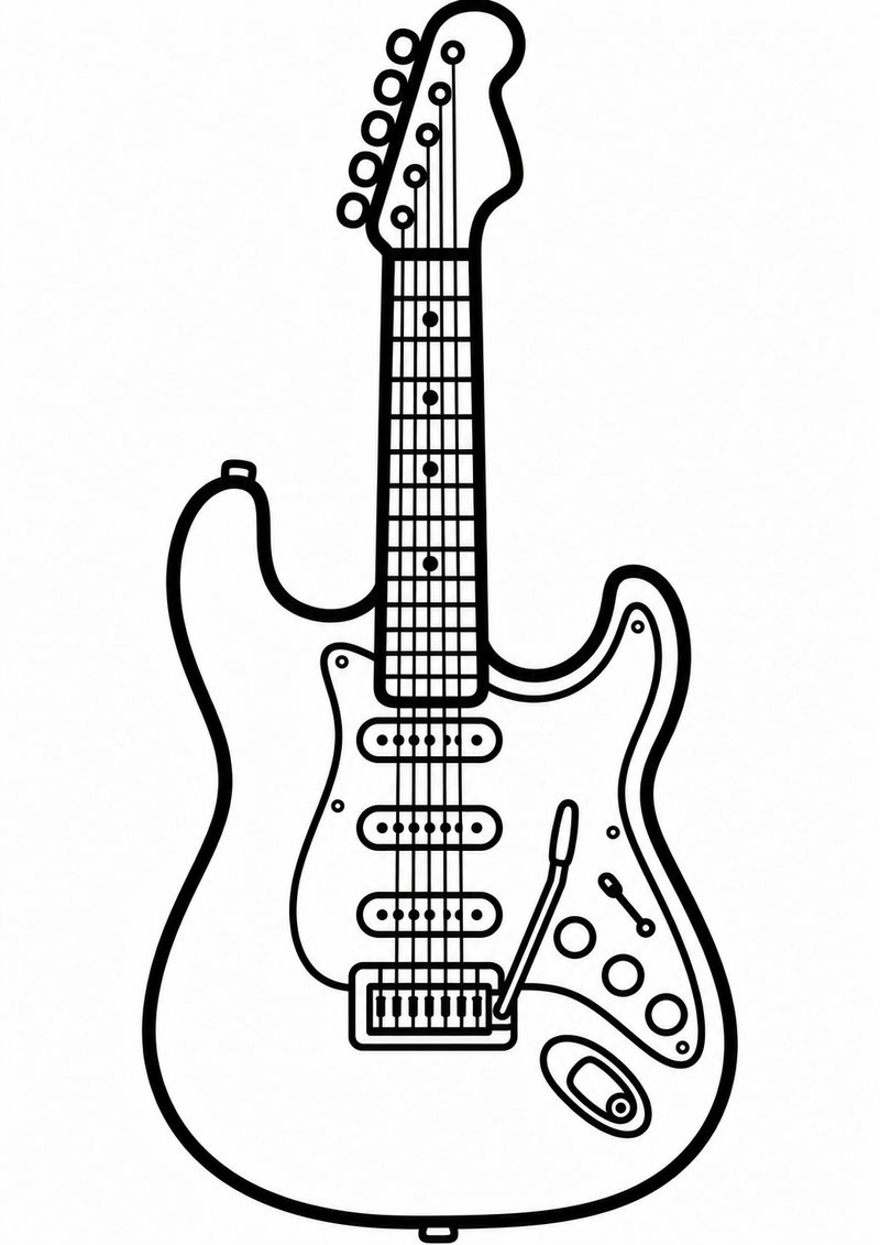 Guitarra Eléctrica Para Colorear dibujo para colorear
