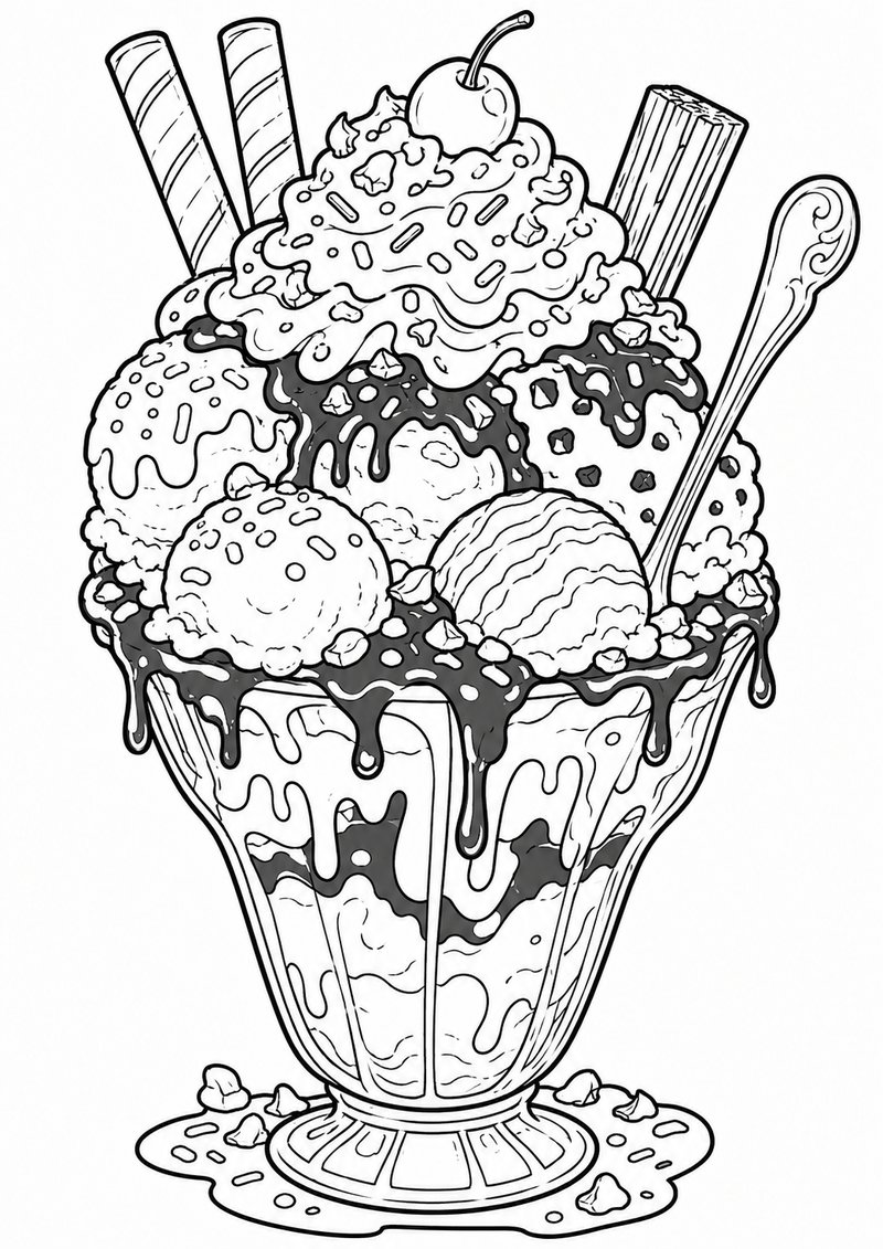 Helado Para Colorear dibujo para colorear