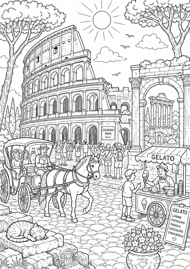Italia Para Colorear dibujo para colorear