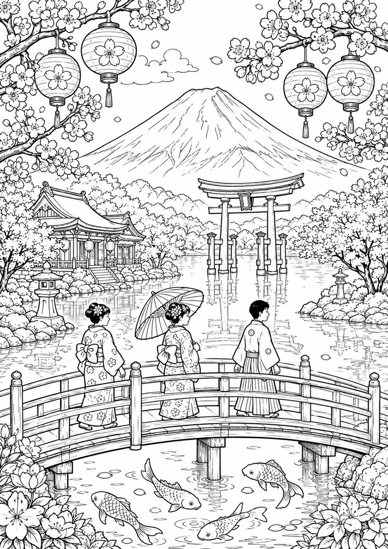 Japón Para Colorear dibujo para colorear