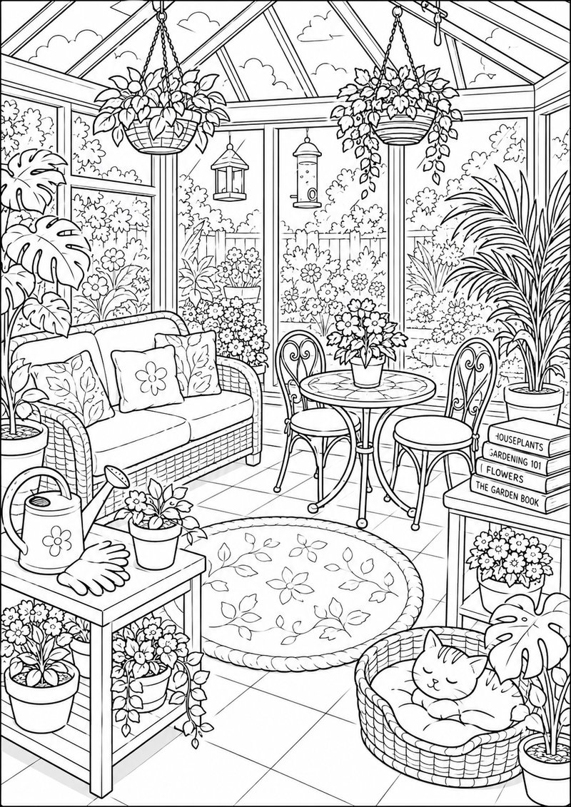 Jardín De Invierno Para Colorear dibujo para colorear