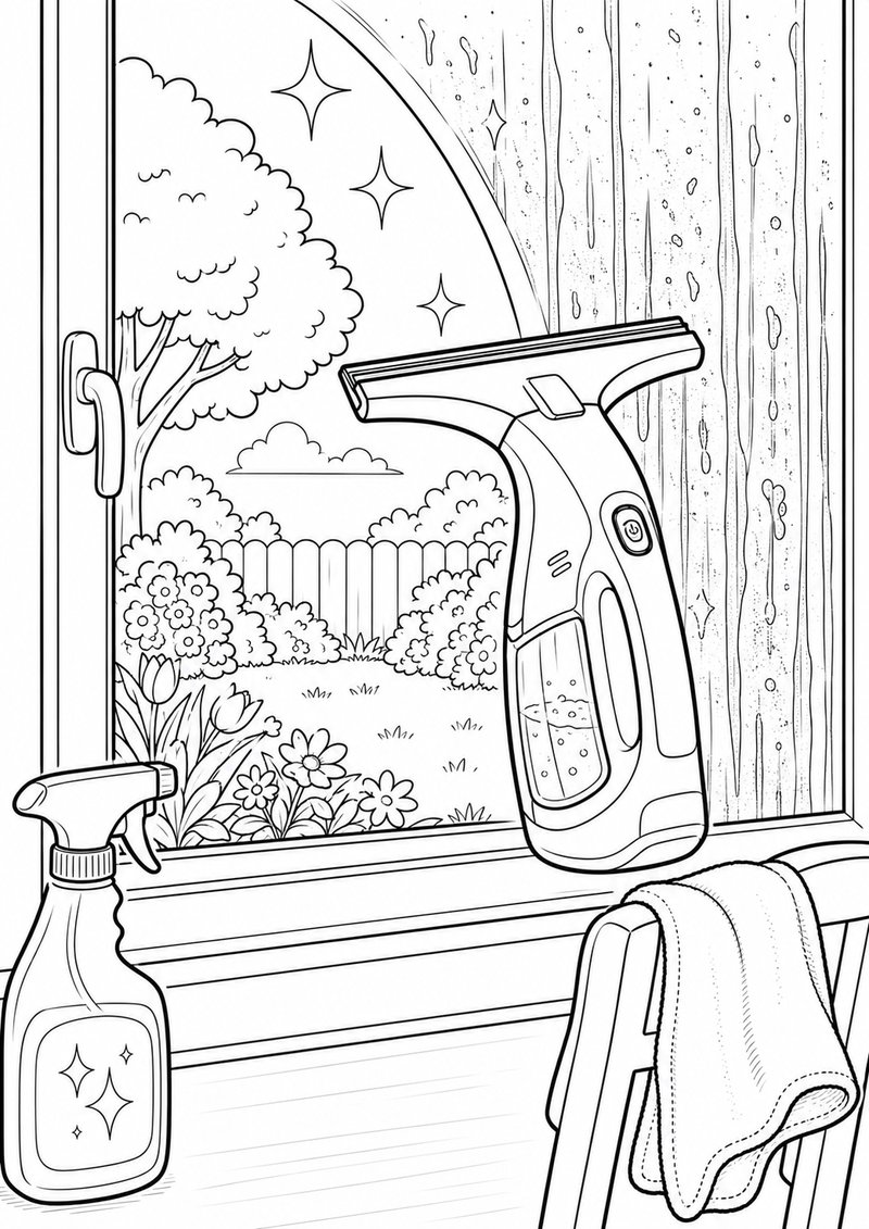 Limpiador De Ventanas Para Colorear dibujo para colorear
