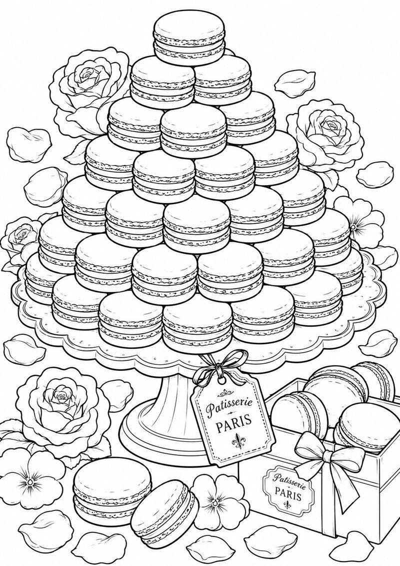 Macarons Para Colorear dibujo para colorear