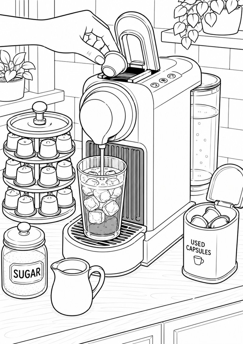 Máquina De Espresso Para Colorear dibujo para colorear