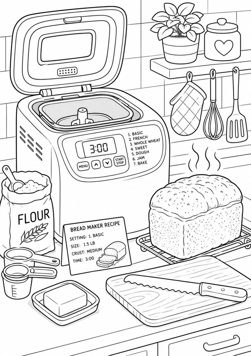 Máquina De Hacer Pan Para Colorear dibujo para colorear