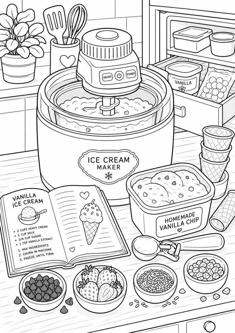 Máquina De Helados Para Colorear dibujo para colorear