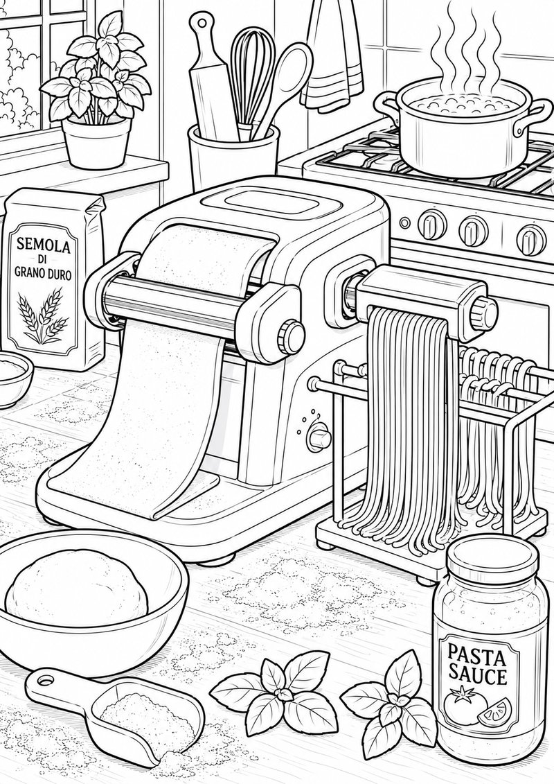 Máquina De Pasta Para Colorear dibujo para colorear