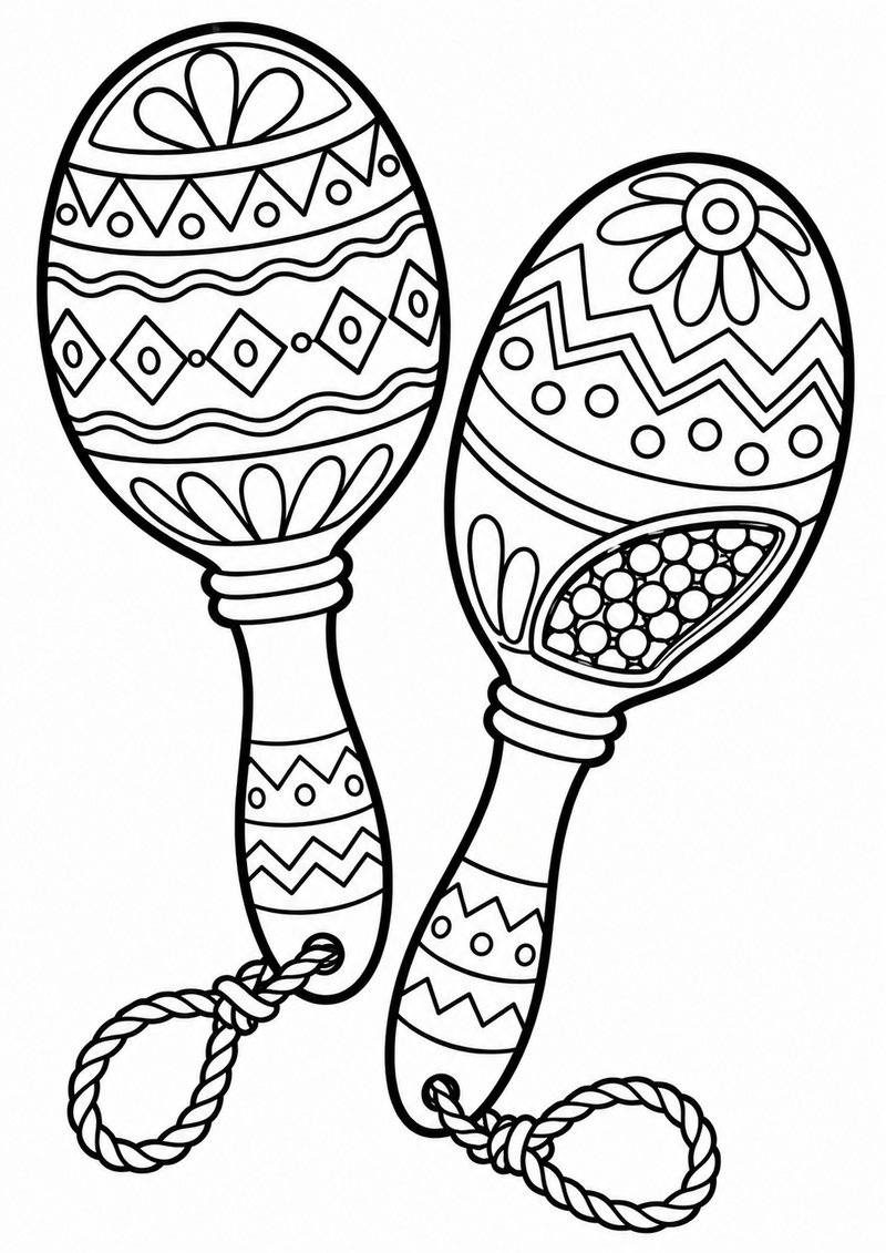 Maracas 2 Para Colorear dibujo para colorear