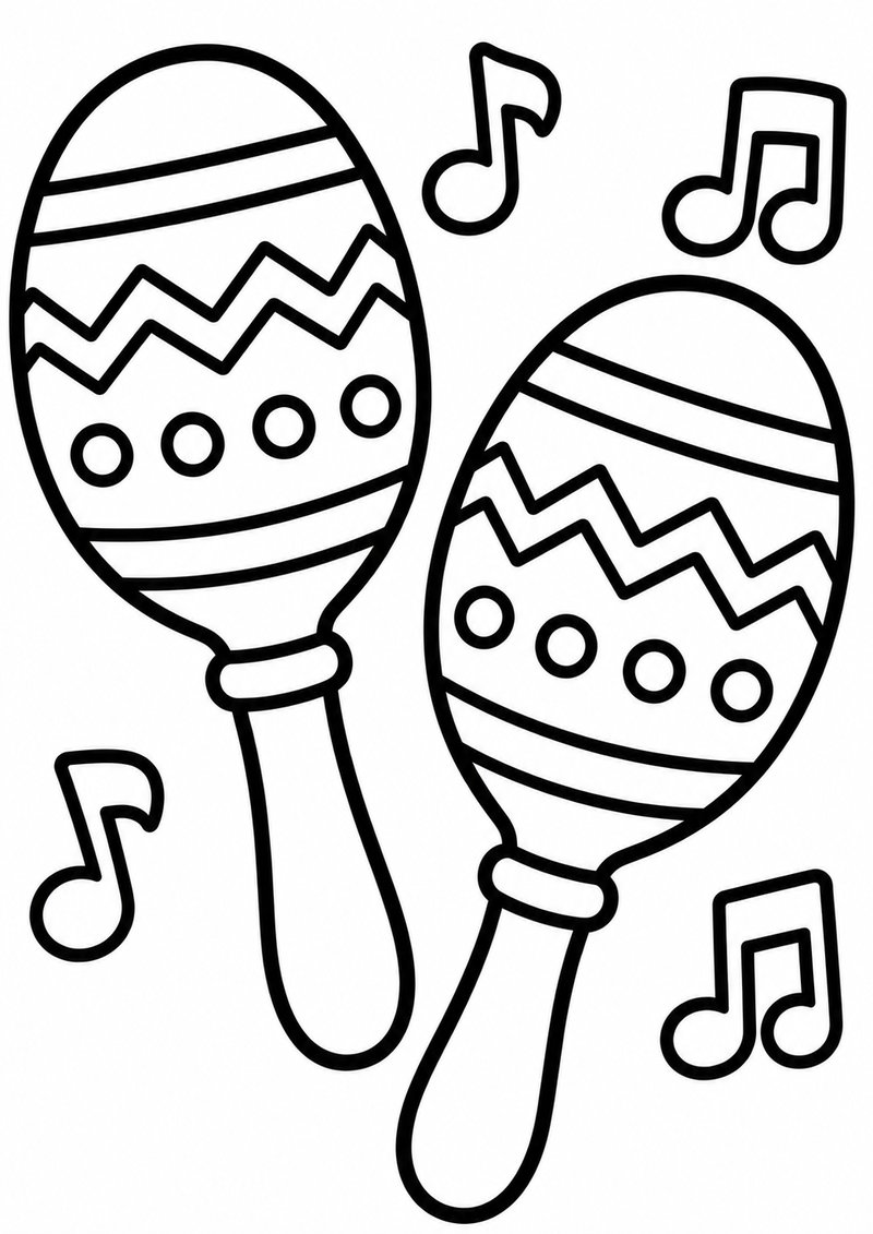 Maracas Para Colorear dibujo para colorear