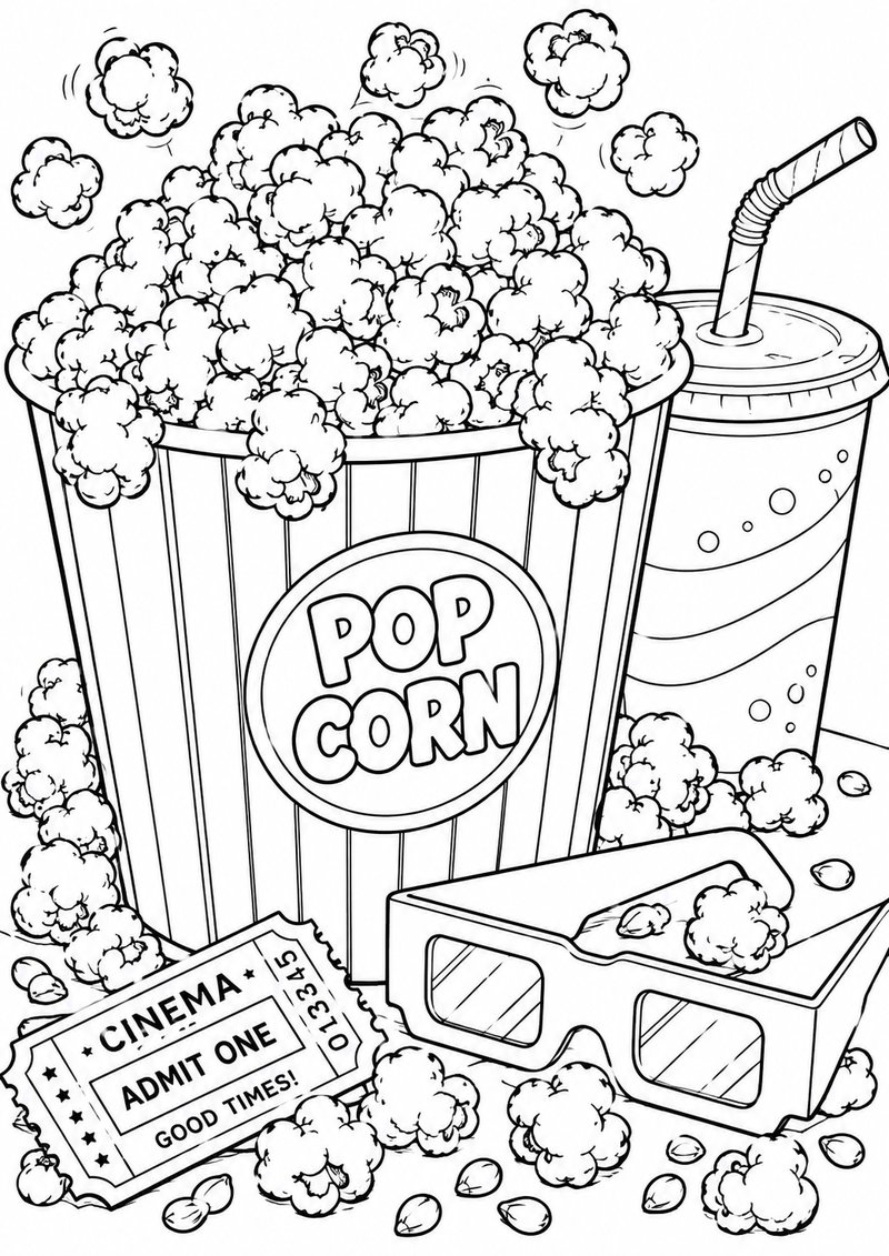 Palomitas Para Colorear dibujo para colorear