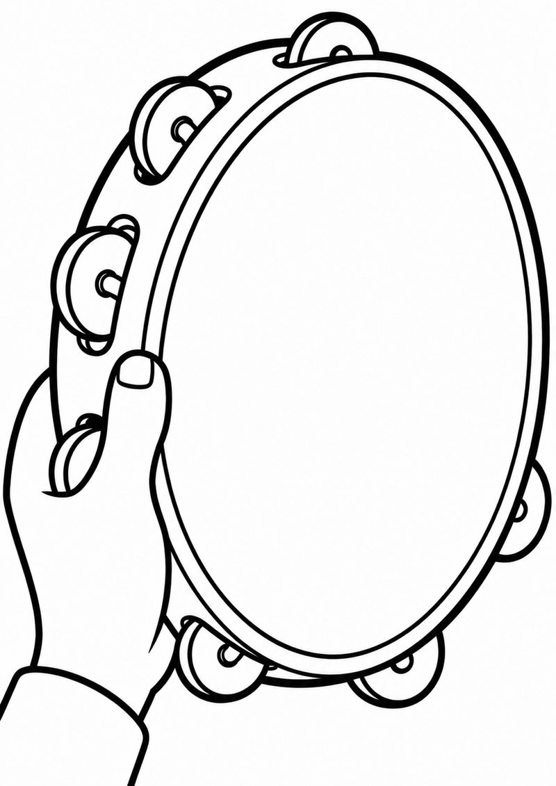Pandereta Para Colorear dibujo para colorear