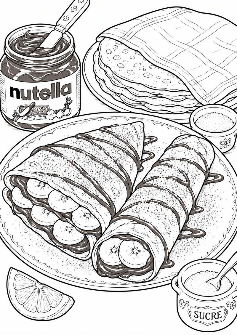 Panqueques 2 Para Colorear dibujo para colorear