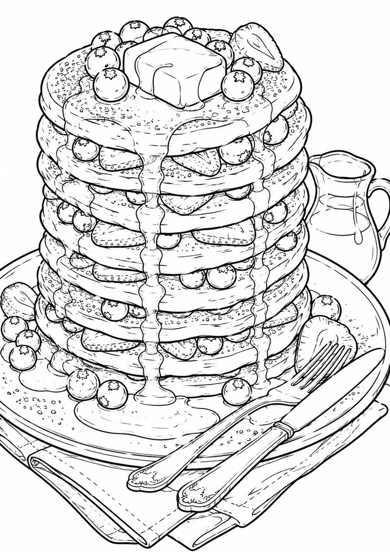 Panqueques Para Colorear dibujo para colorear