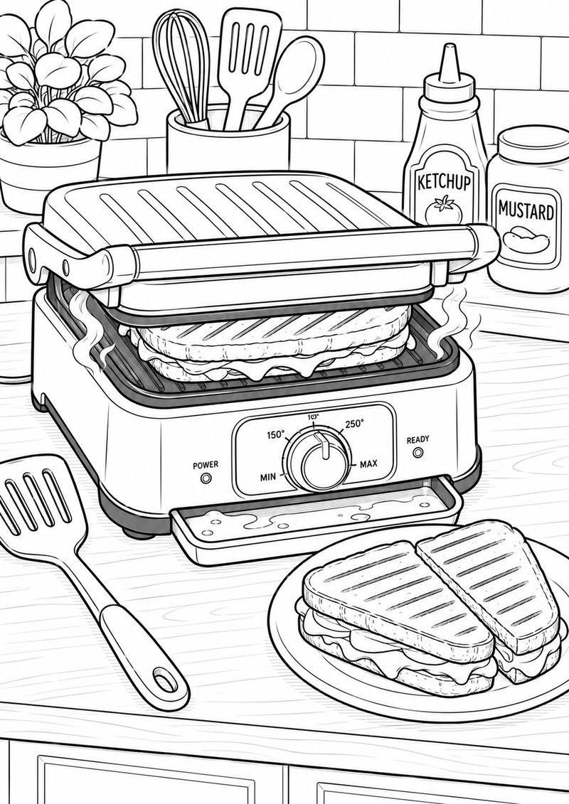 Parrilla Eléctrica Para Colorear dibujo para colorear