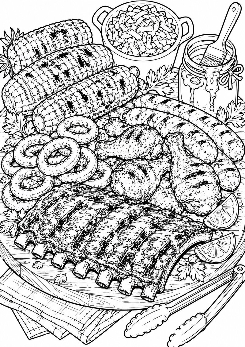 Parrillada Para Colorear dibujo para colorear