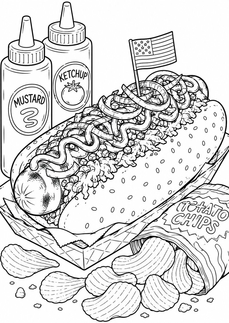 Perrito Caliente Para Colorear dibujo para colorear