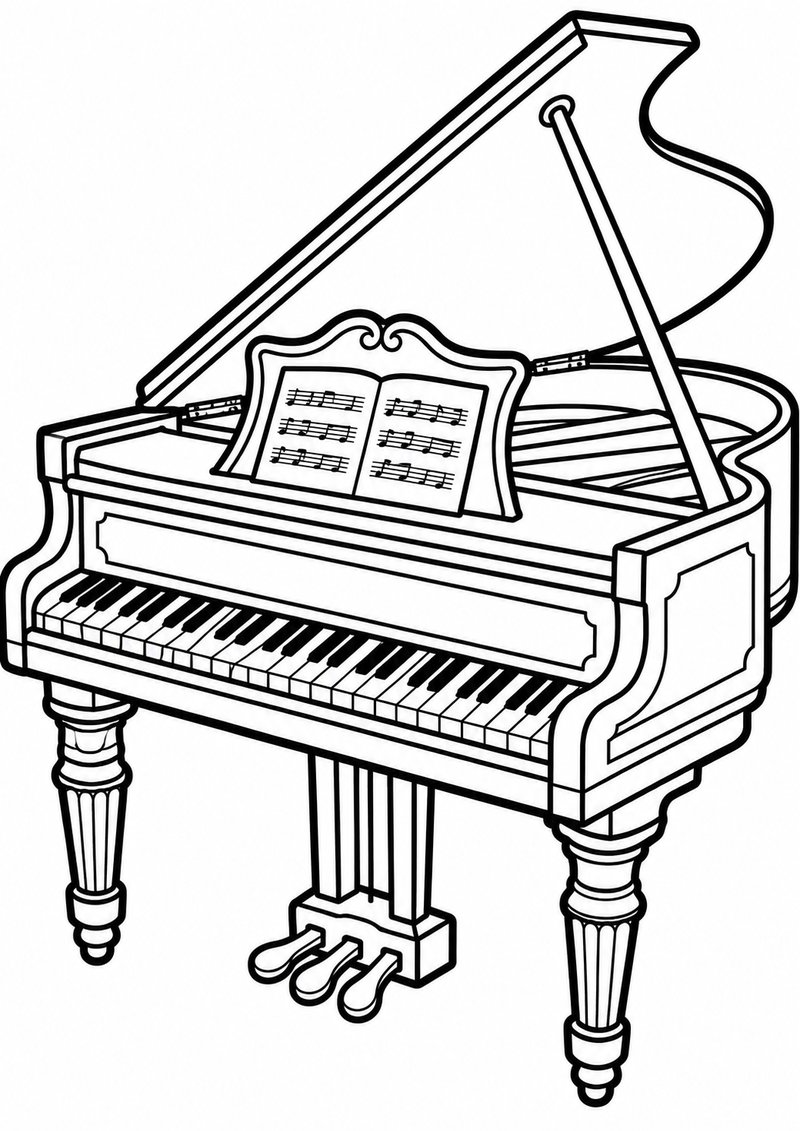 Piano 2 Para Colorear dibujo para colorear