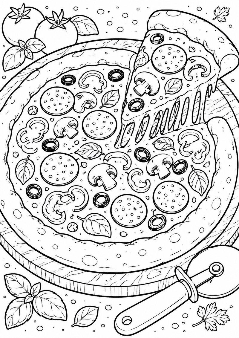 Pizza Para Colorear dibujo para colorear
