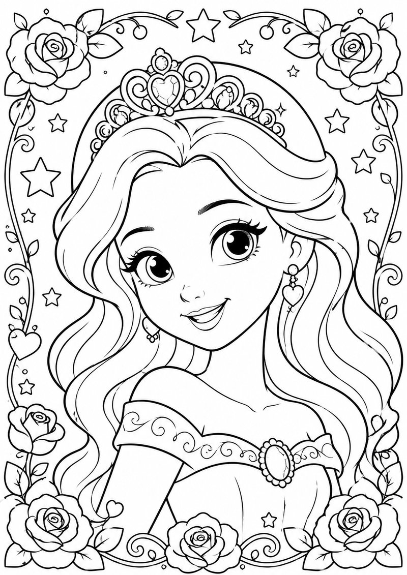Princesas Para Colorear 1 dibujo para colorear